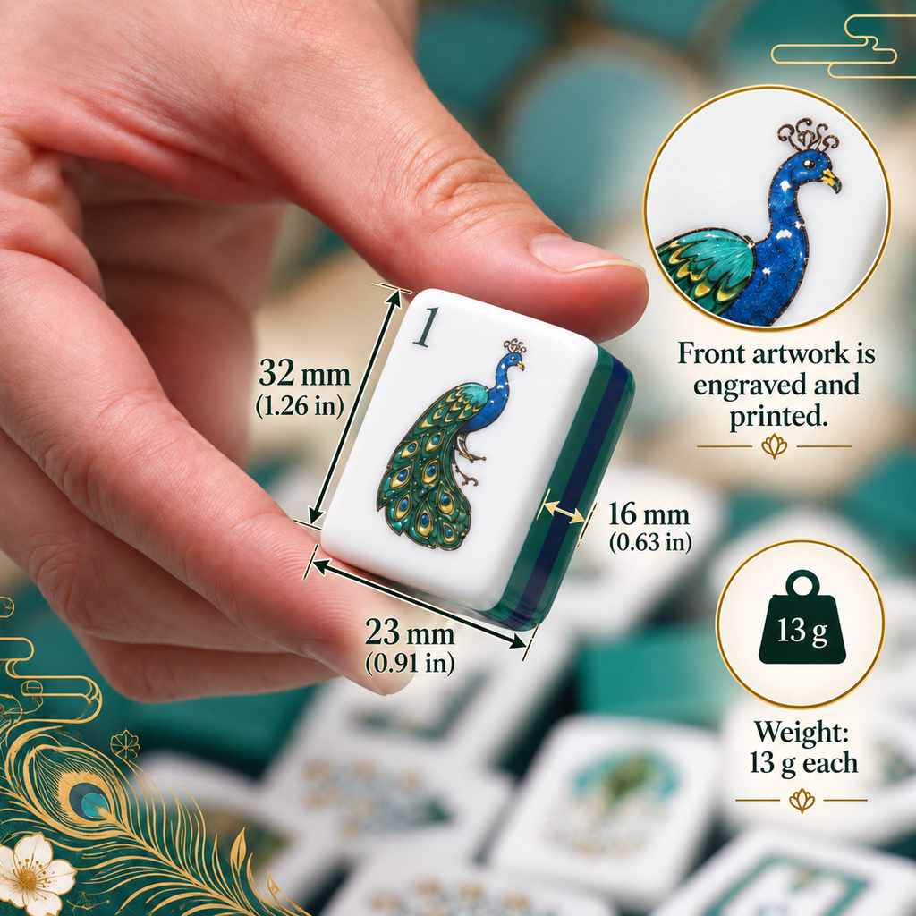 Peacock Stained Glass American Mahjong Set