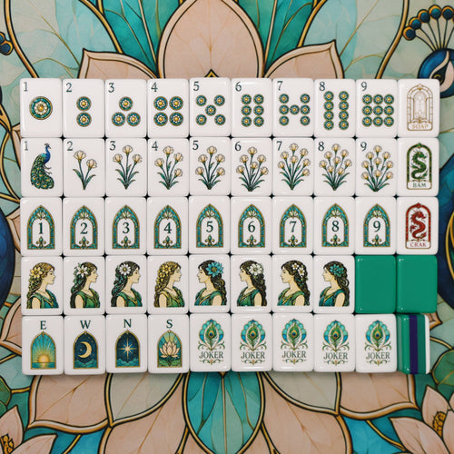 Peacock Stained Glass American Mahjong Set