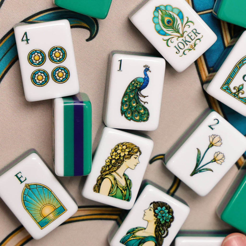 Peacock Stained Glass American Mahjong Set