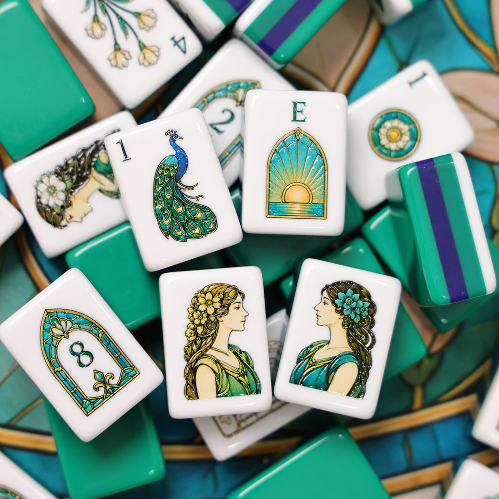 Peacock Stained Glass American Mahjong Set