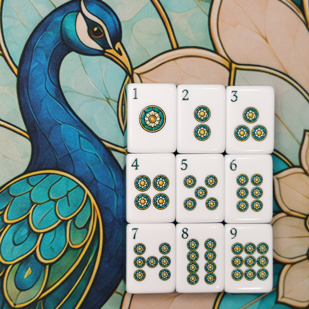 Peacock Stained Glass American Mahjong Set