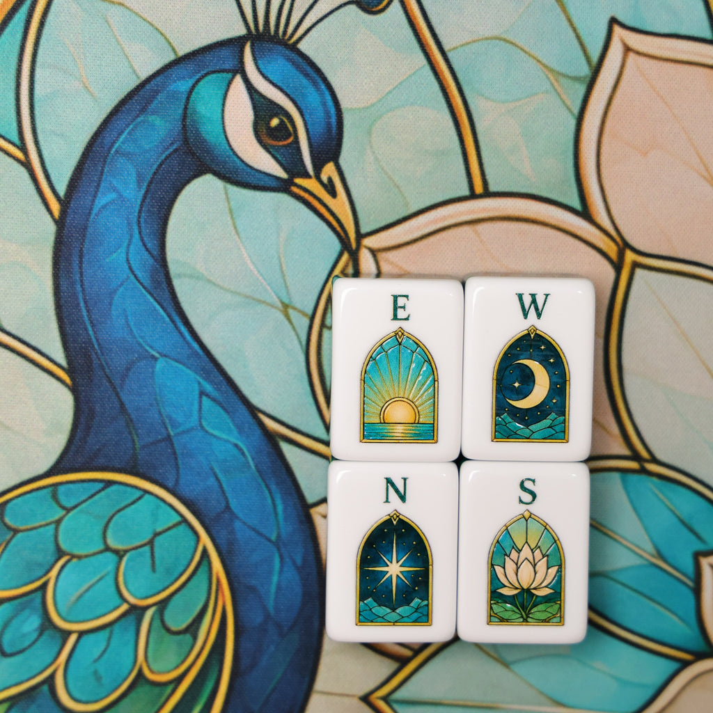 Peacock Stained Glass American Mahjong Set