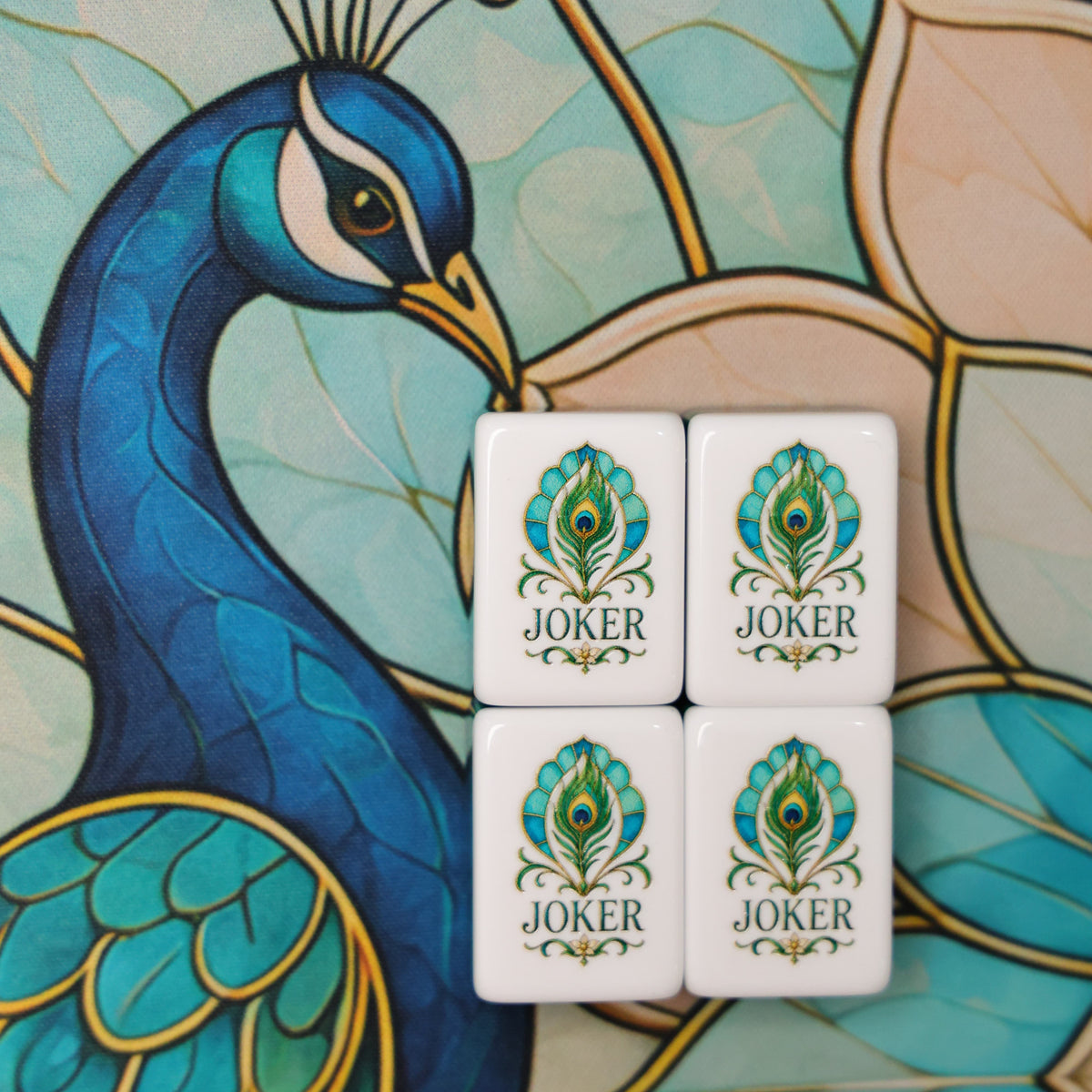Peacock Stained Glass American Mahjong Set