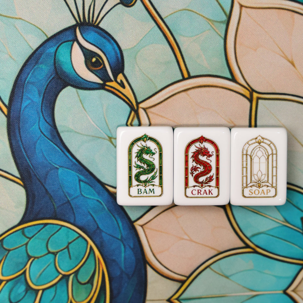 Peacock Stained Glass American Mahjong Set