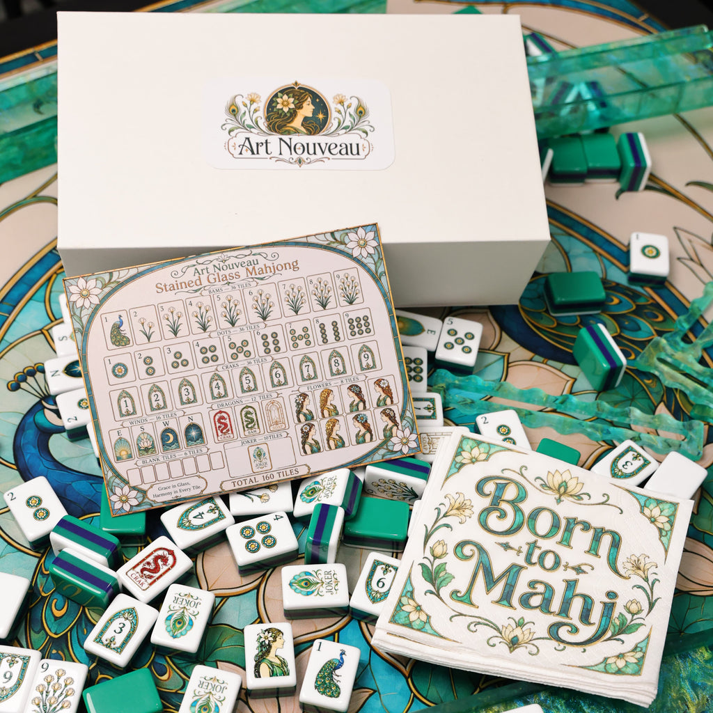 Peacock Stained Glass American Mahjong Set